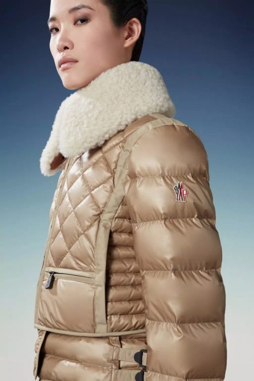 chaviere short down jacket women camel beige moncler03