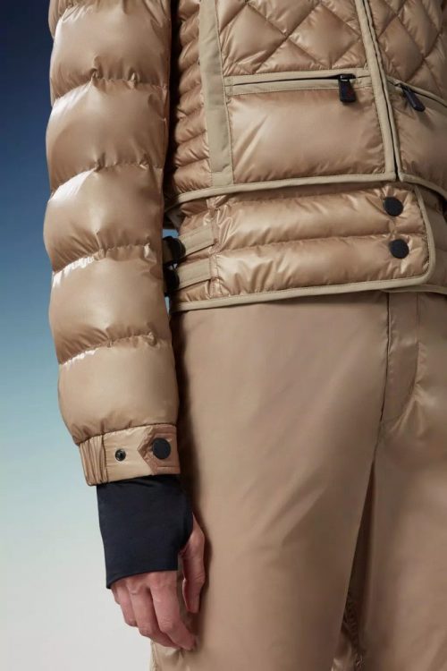 chaviere short down jacket women camel beige moncler08